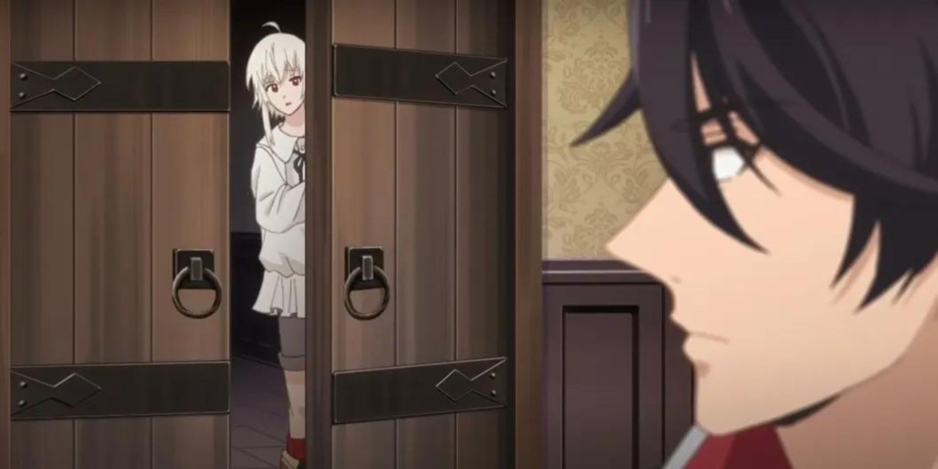 Evelogia entra no quarto de Toshiaki em reencarnado no mundo do demônio rei evelogia