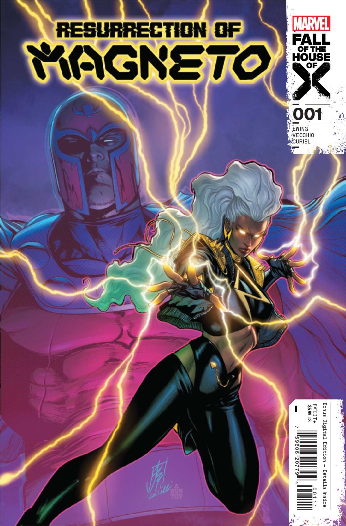 Resurrection of Magneto #1 cover shows Storm utilizing lightning with Magneto behind her