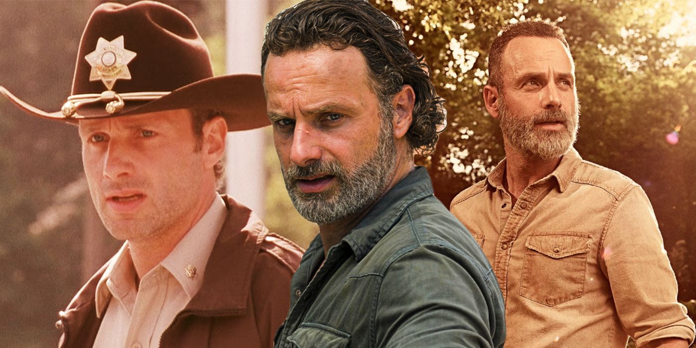 Andrew Lincoln as Rick Grimes in Season 1, 6, and 9 of The Walking Dead