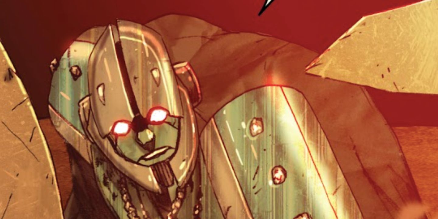 Septimus Prime olhando para cima com medo; da publicação IDW