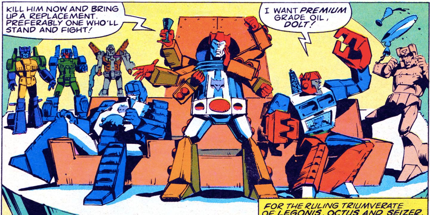 O triunvirato em Transformers da Marvel UK