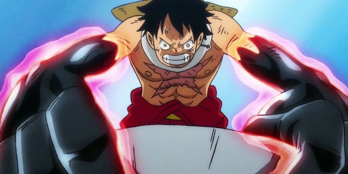 Luffy using Internal Destruction Haki in the One Piece anime