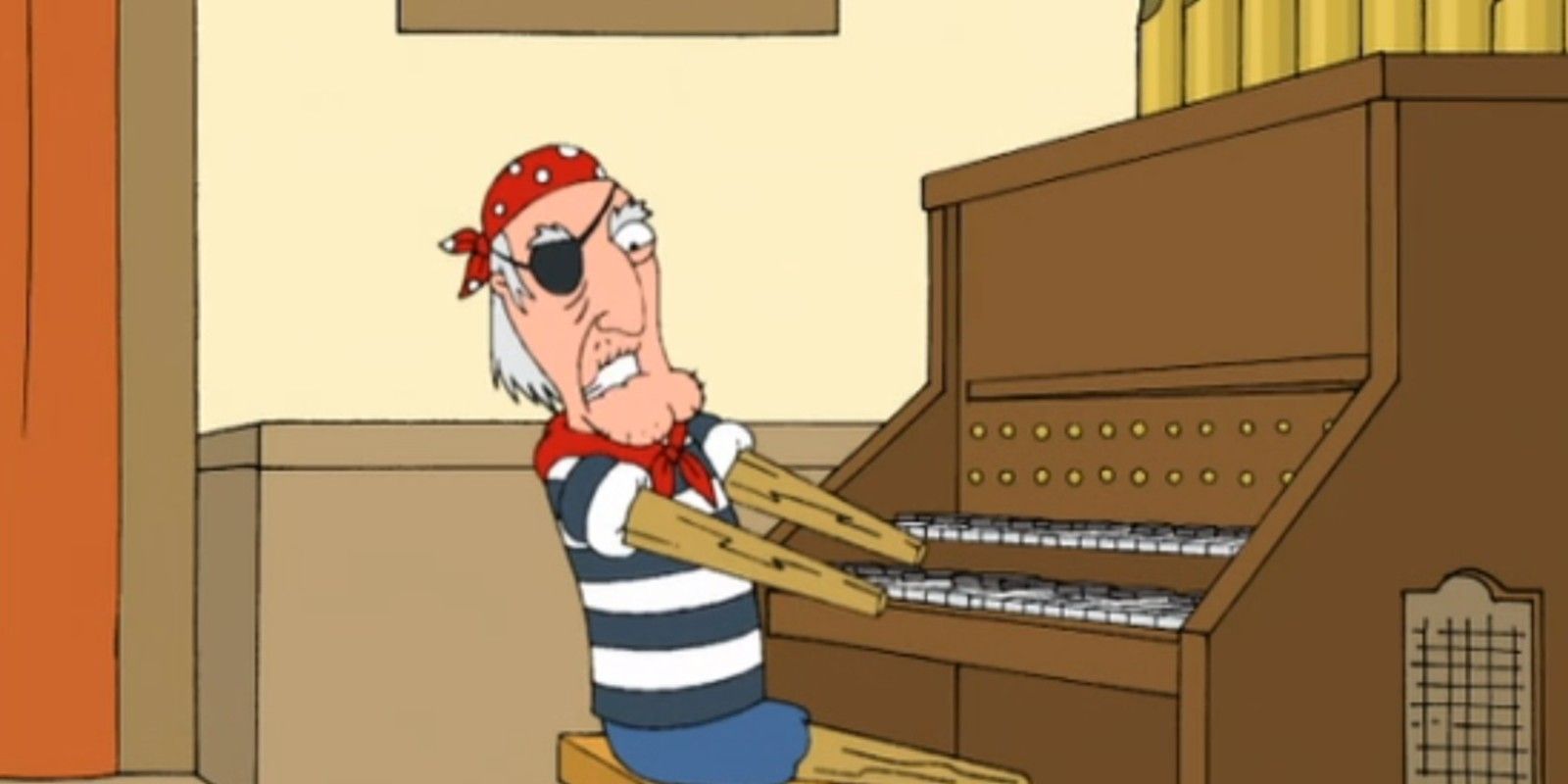 Seamus auditions to be a church organist in Family Guy, Boys Do Cry