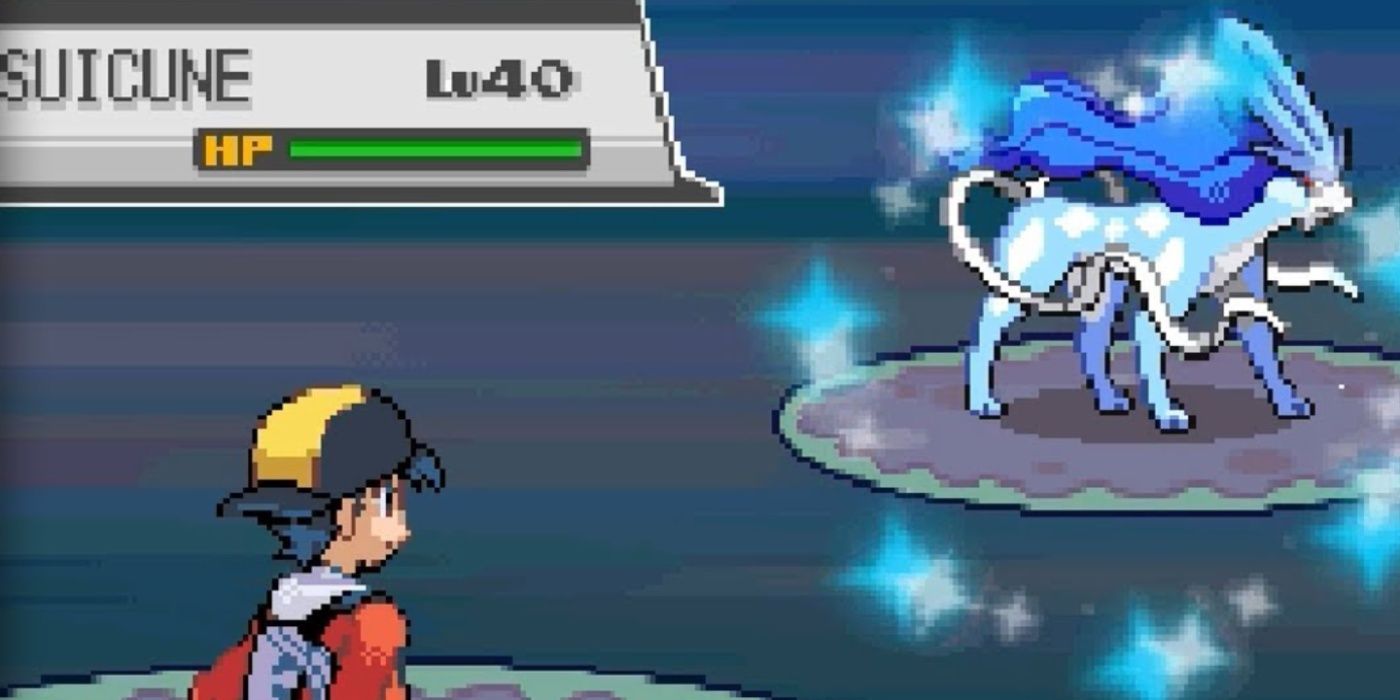 A Shiny Suicune appearing in Pokémon HeartGold and SoulSilver.