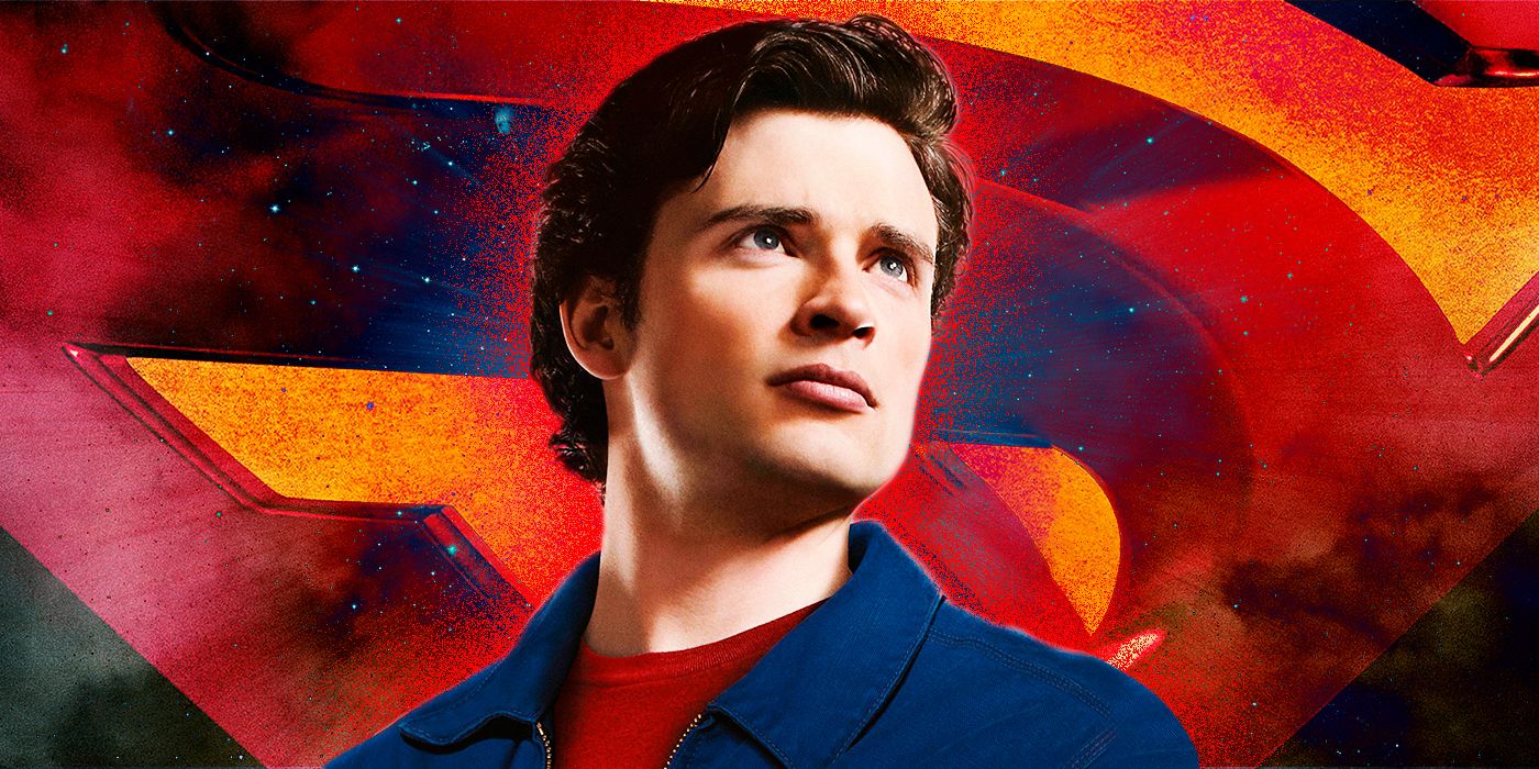  Smallville's Tom Welling as Clark Kent with the Superman insignia in the background