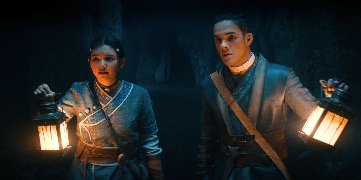 The live-action versions of Sokka and Katara in Netflix's Avatar: the Last Airbender.