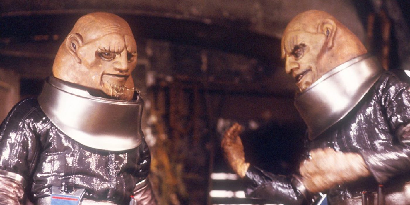 The Sontarans discuss their plans in The Two Doctors - Doctor Who