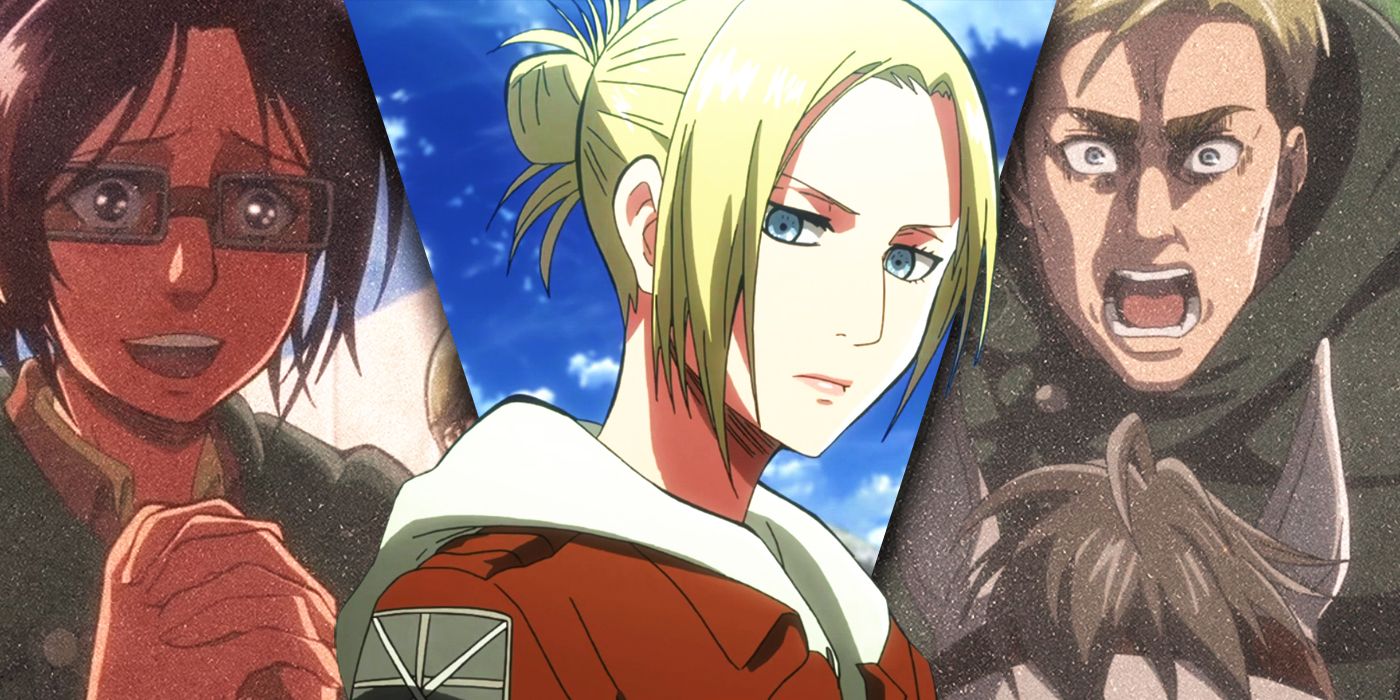 Split Images of hange, Annie, and Erwin