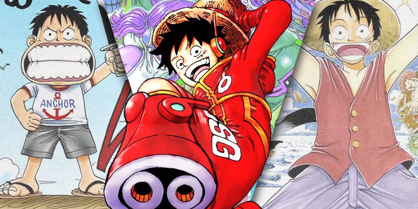 Split Images of Luffy from One Piece