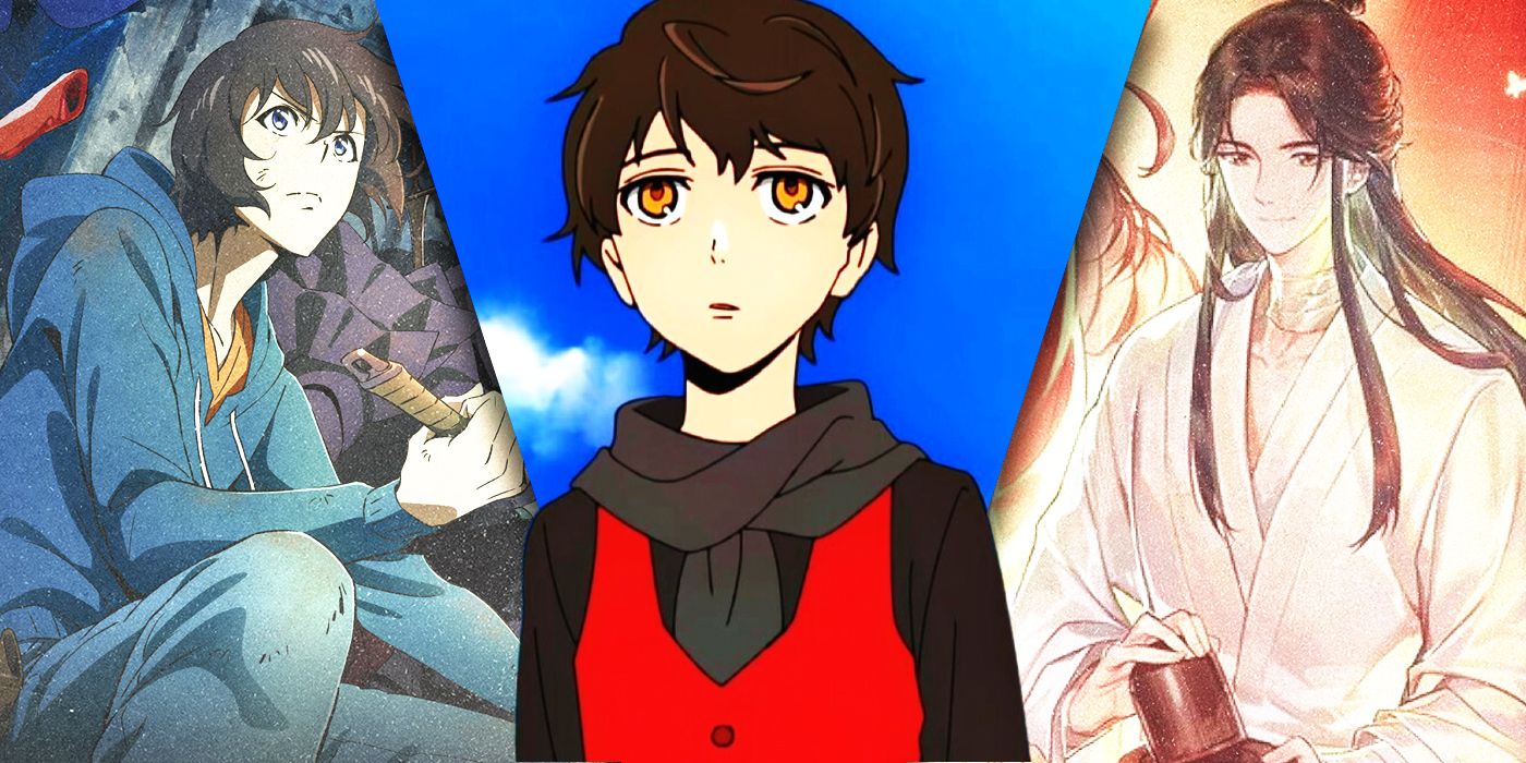 Split Images of Solo Levelling , Tower of God, and Heaven's Official Blessing
