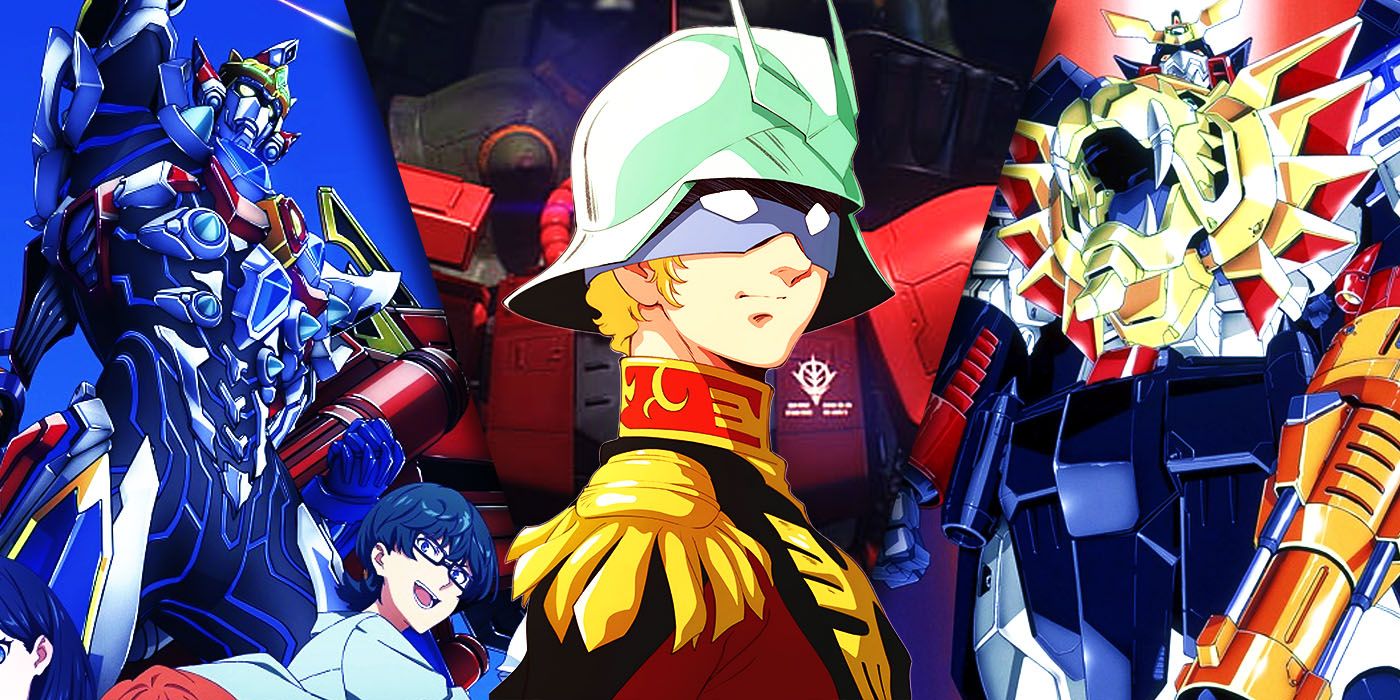 Split Images of SSSS Gridman, Char Aznable, and GaoGaiGar