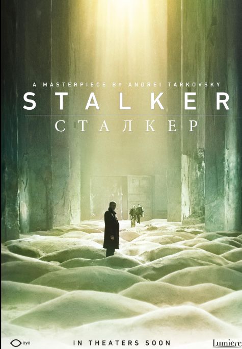 Stalker 1979 film poster with men standing in a strange room