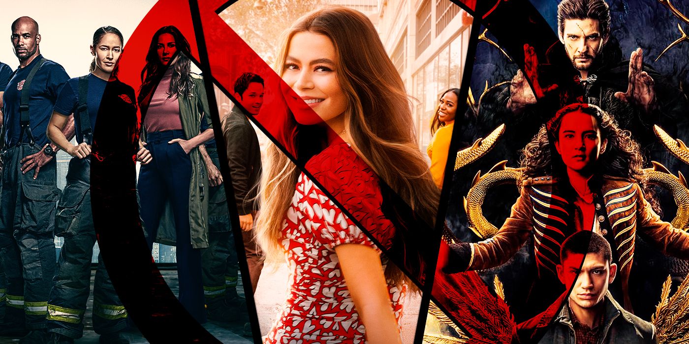 Split image of Station 19, iCarly and Shadow and Bone posters.