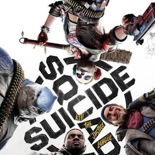 Captain Boomerang, Deadshot, Harley Quinn, and King Shark on the poster for Suicide Squad: Kill the Justice League