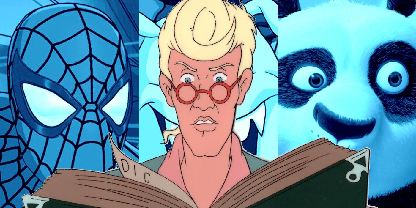 Egon Spengler reads Tobin's Spirit Guide with Spider-Man, G.A.S.S.I.E. and Po from Kung Fu Panda.