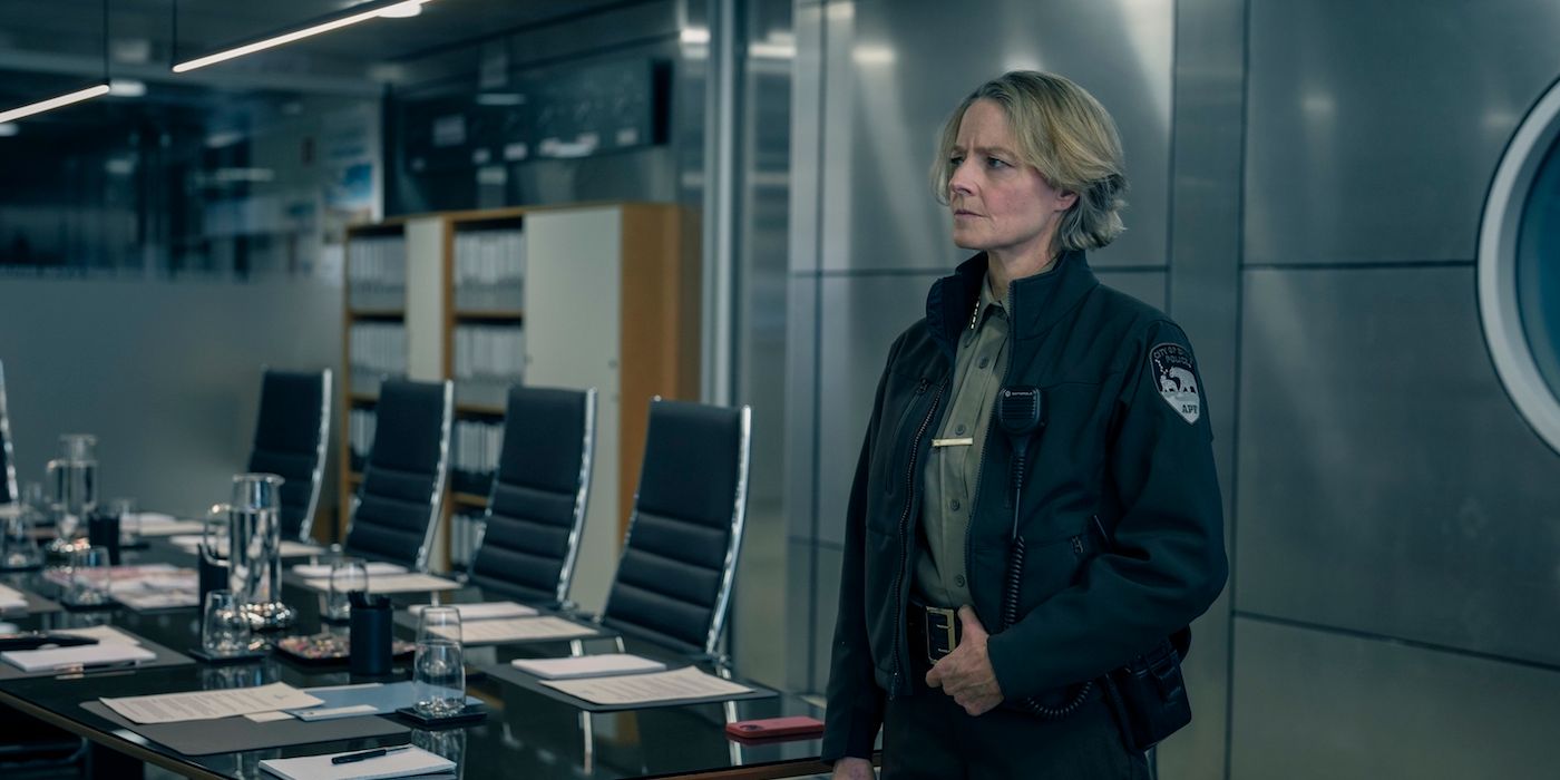 Danvers stands in Silver Sky's office in True Detective: Night Country