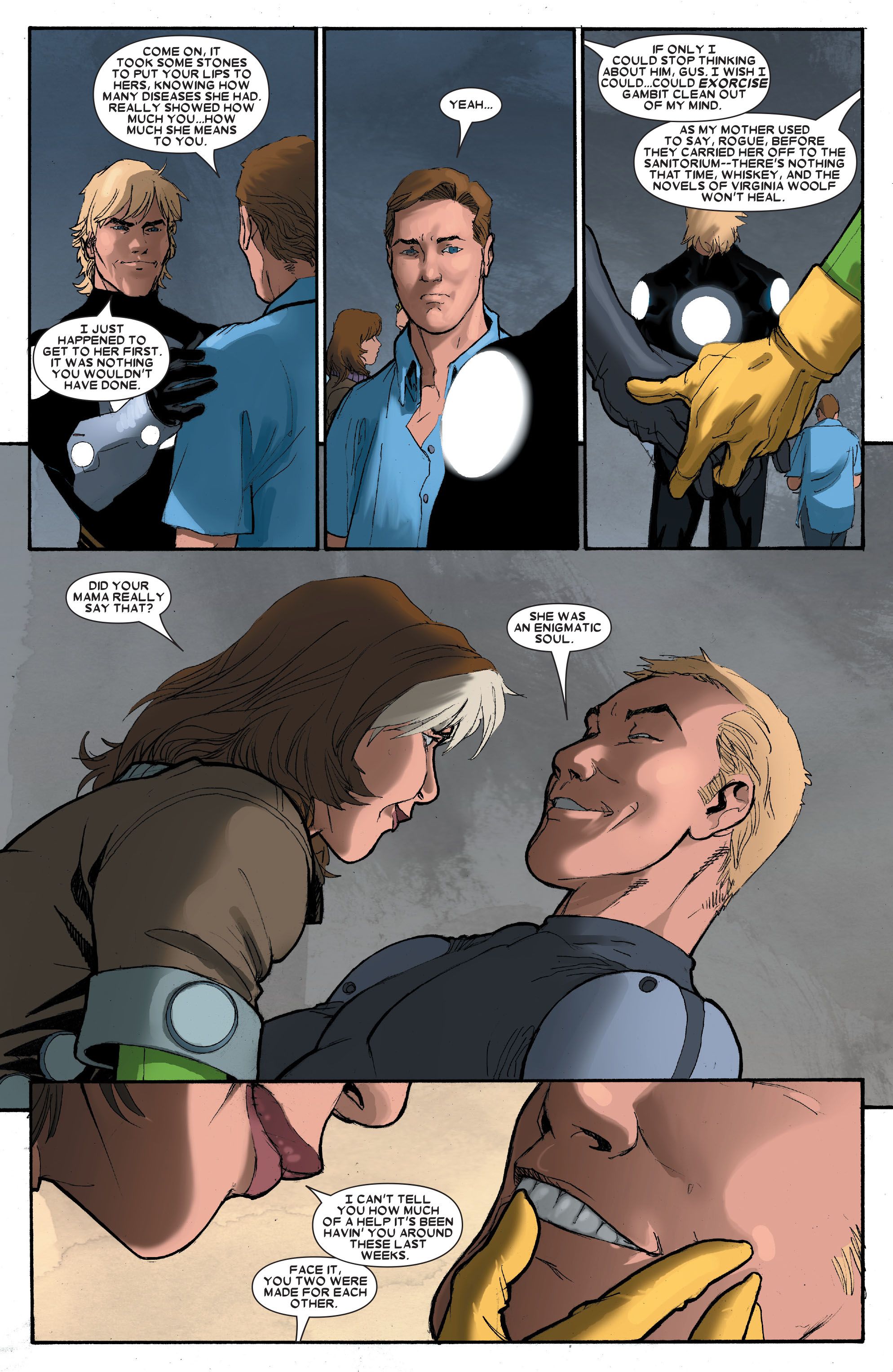 Rogue and Pulse flirt with each other