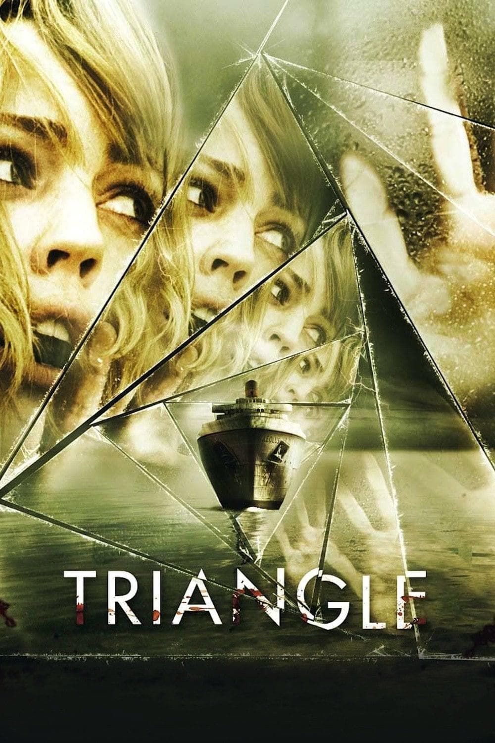 Triangle official poster featuring a fragmented image of Melissa George