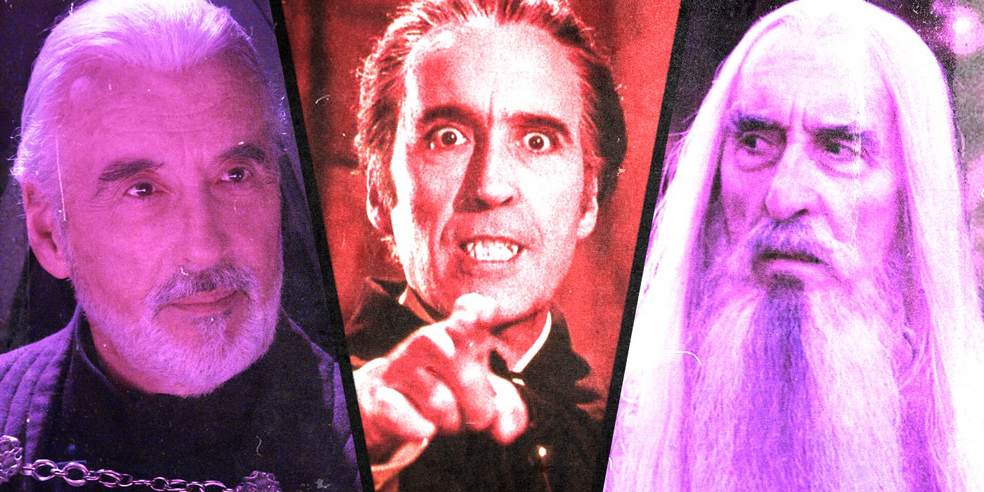 Christopher Lee as Count Dooku, Dracula and Saruman