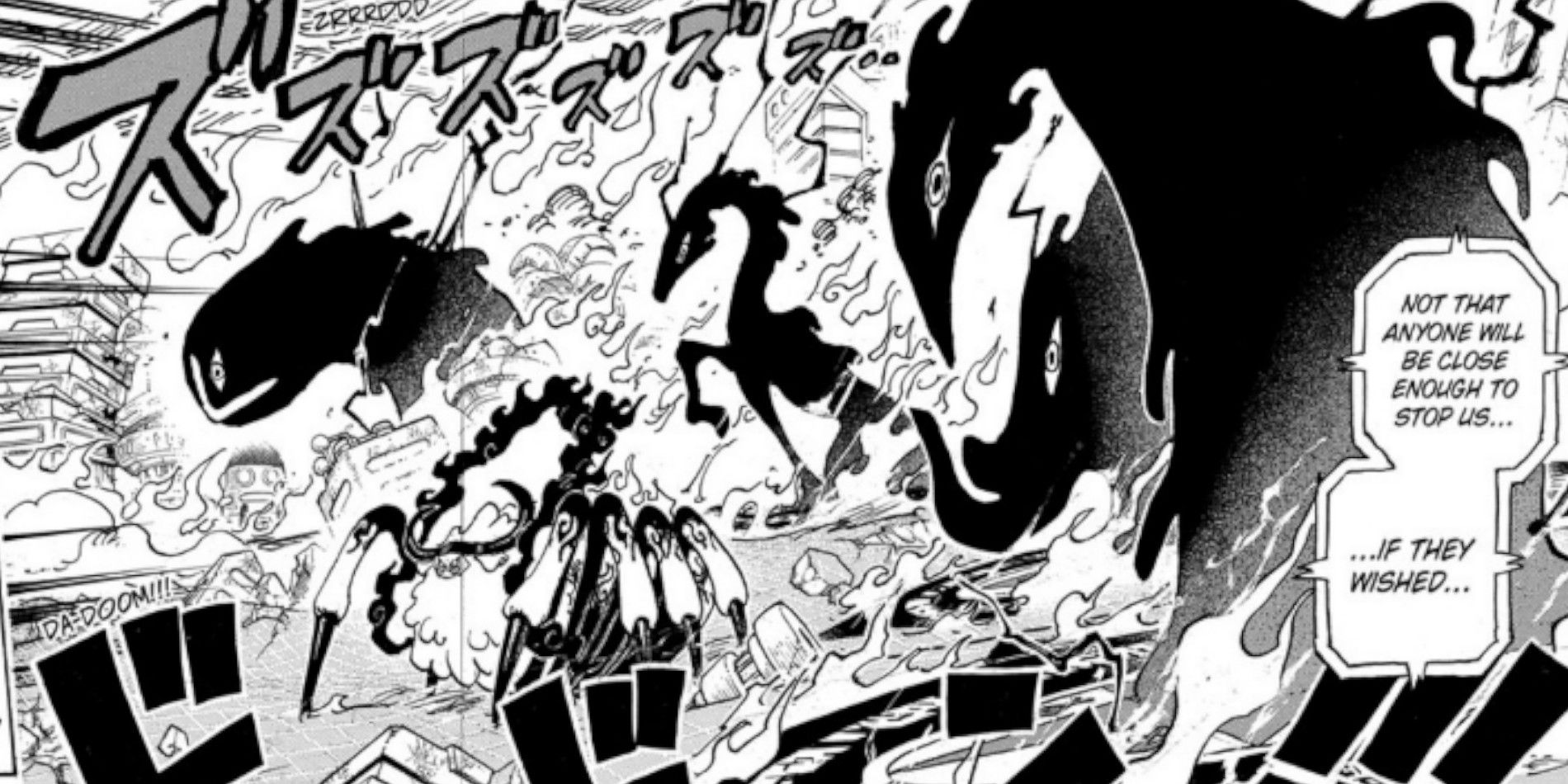 The Five Elders arriving in One Piece Chapter 1110 