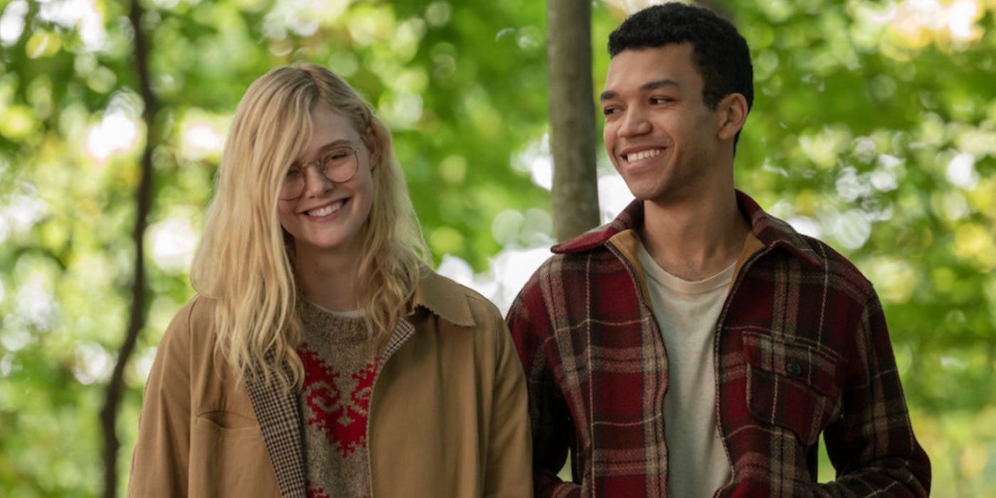 Violet e Theo sorrindo em All The Bright Places.