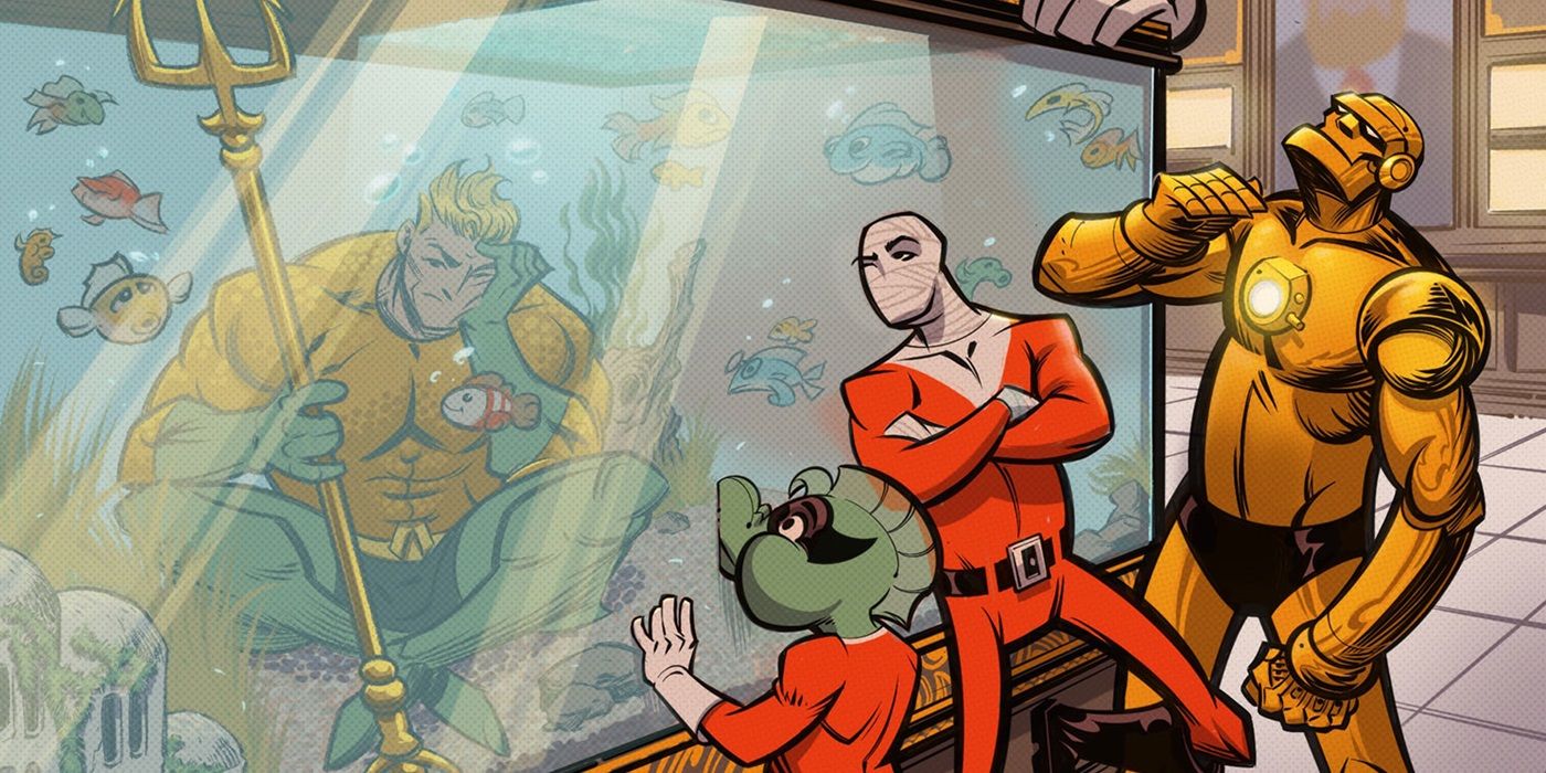 Aquaman held captive by the Doom Patrol