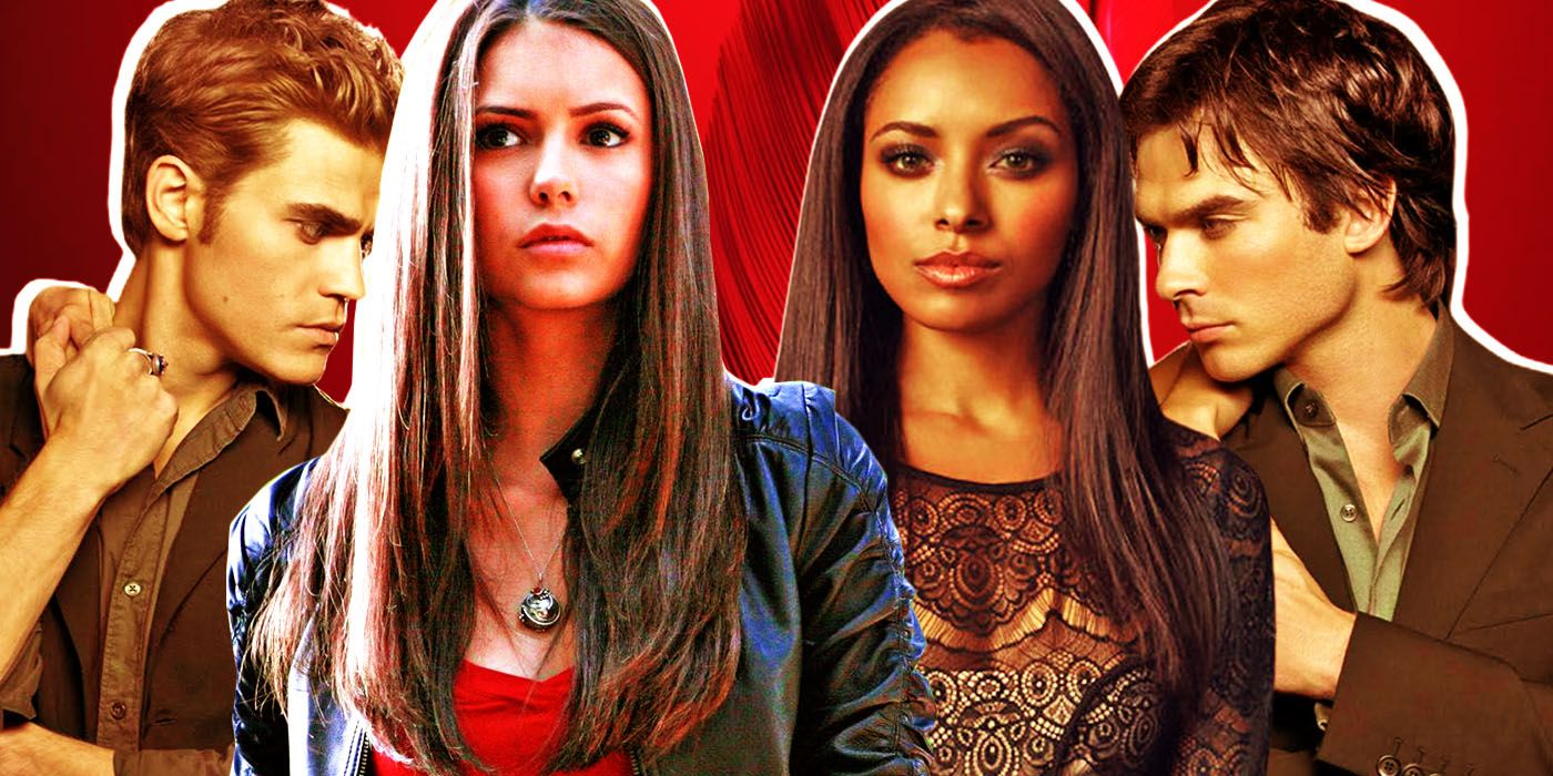 Bonnie, Elena, Damon, and Stefan The Vampire Diaries