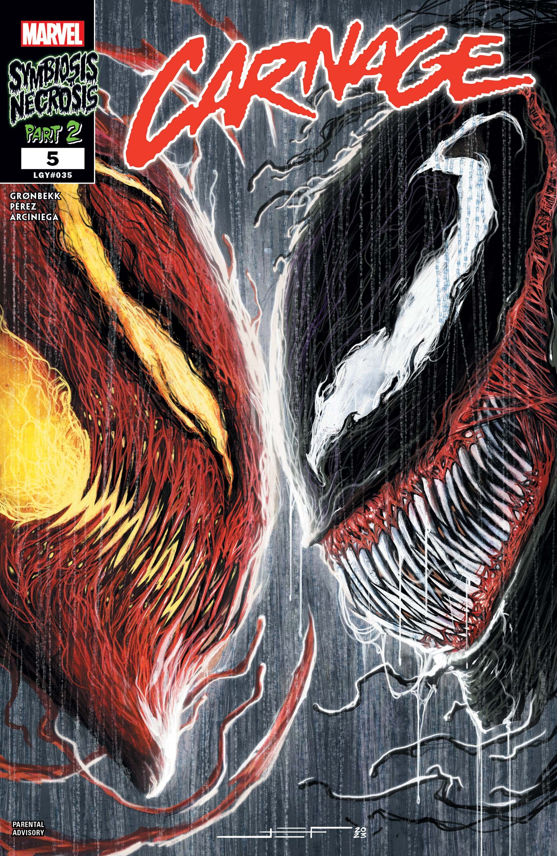 Carnage and Venom lock heads in Carnage (2023)