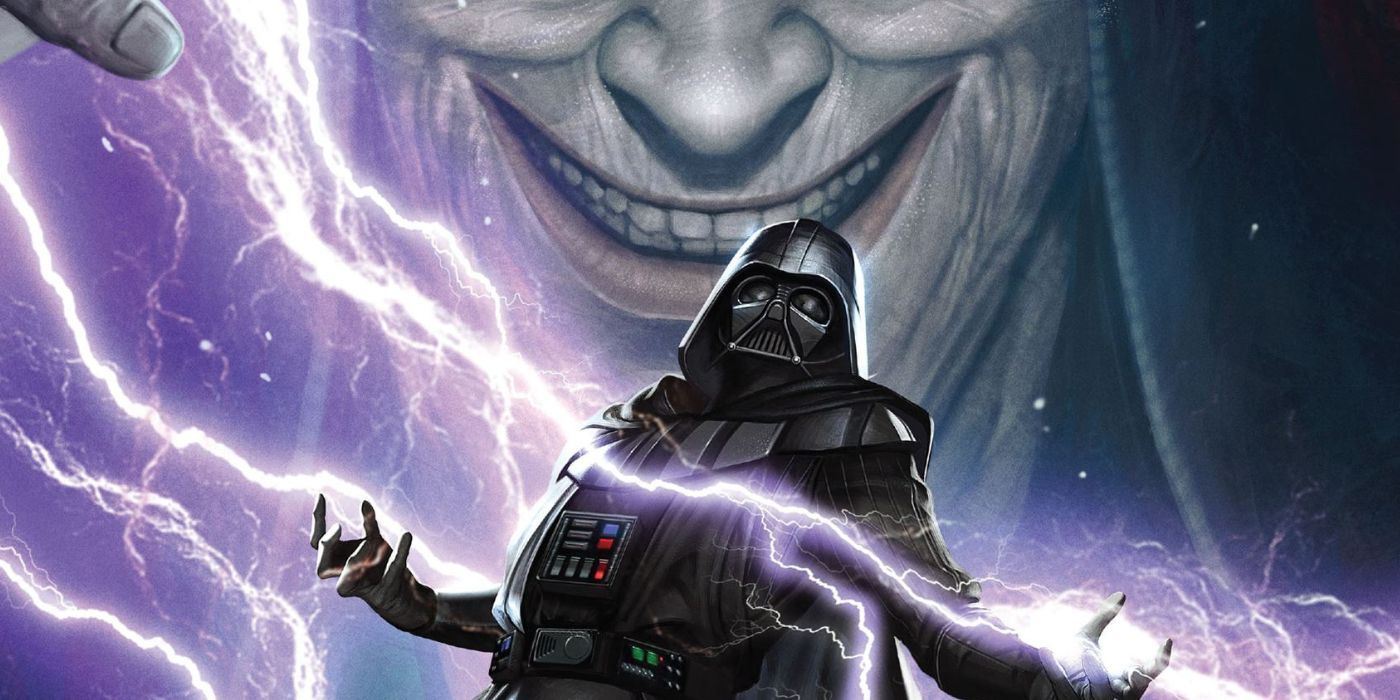 Palpatine tortura Darth Vader com relâmpagos da Força