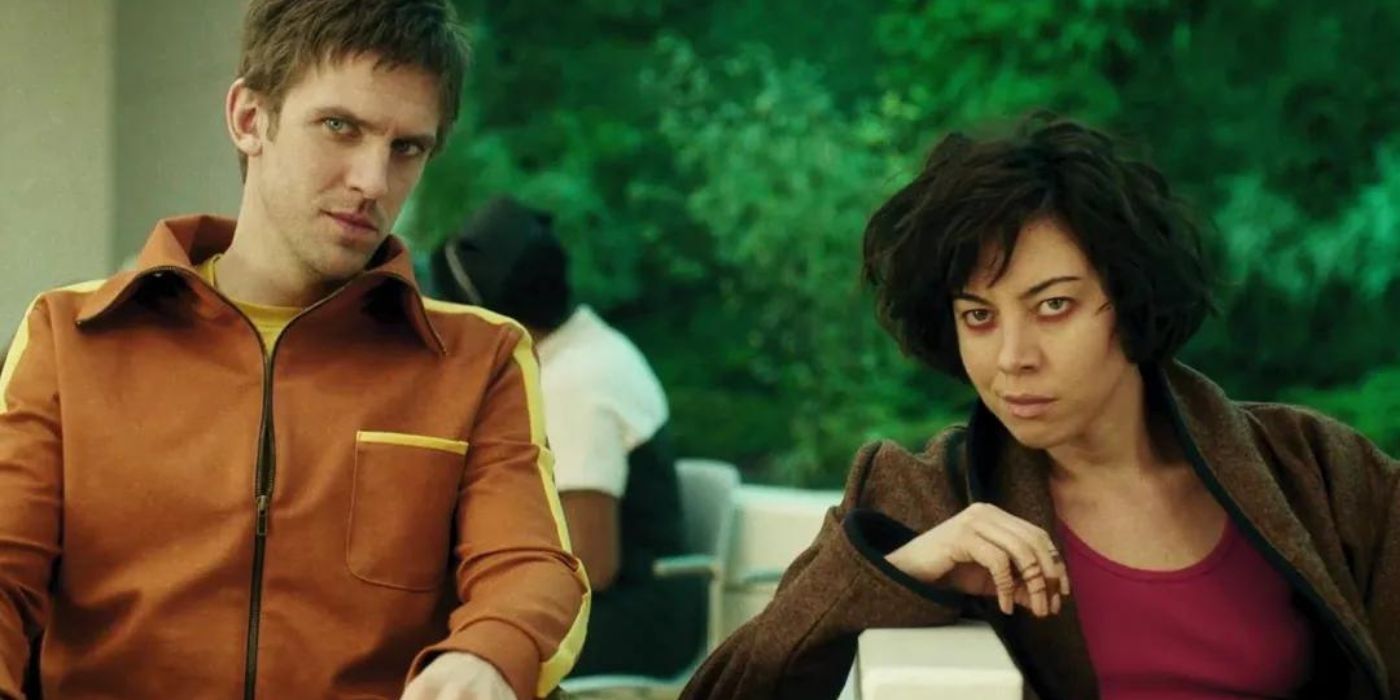 David and Lenny sit together in a scene from Legion.