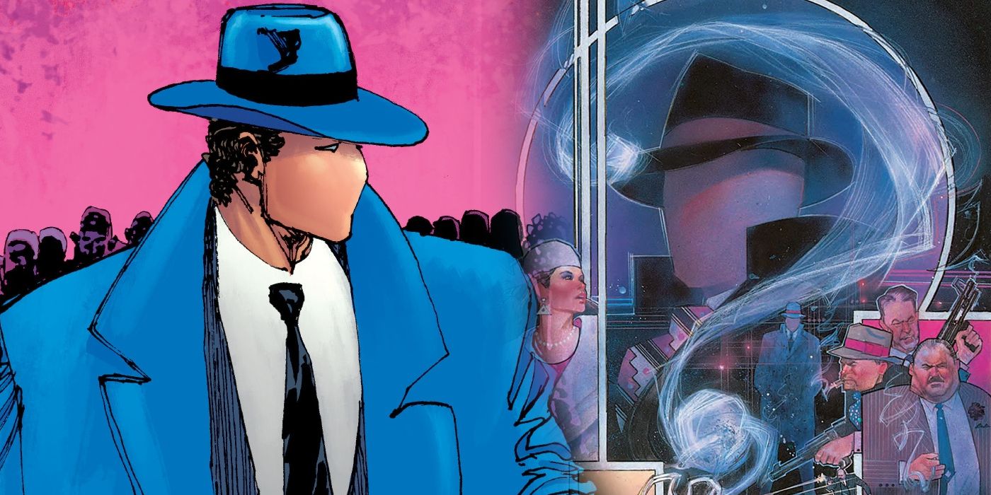 Split image of Dennis O'Neil and Denys Cowan's The Question from DC Comics