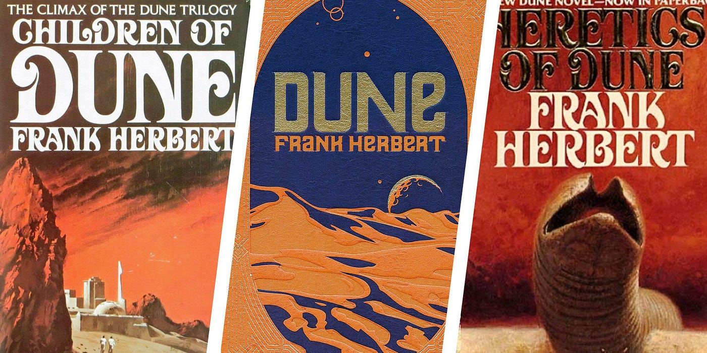 Frank Herbert Dune romanlarının kapakları.