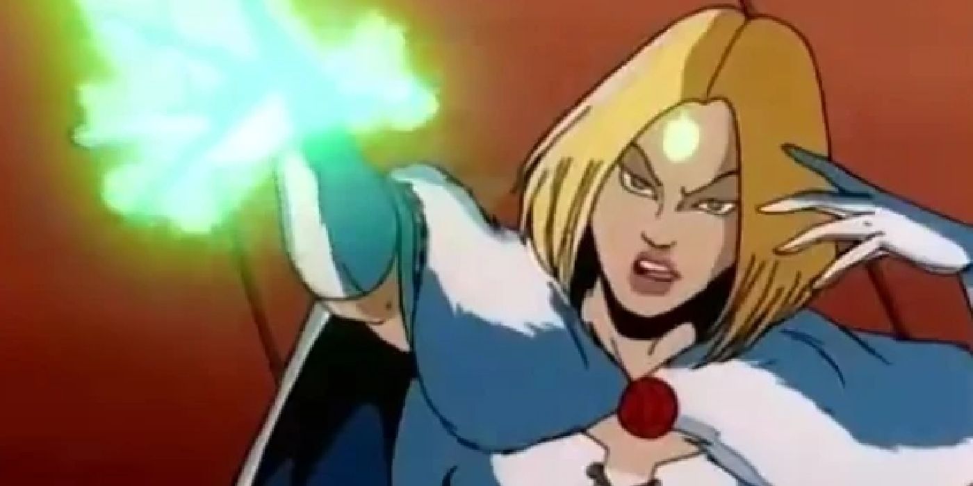 Emma Frost Uses a psychic attack in X-Men: The Animated Series