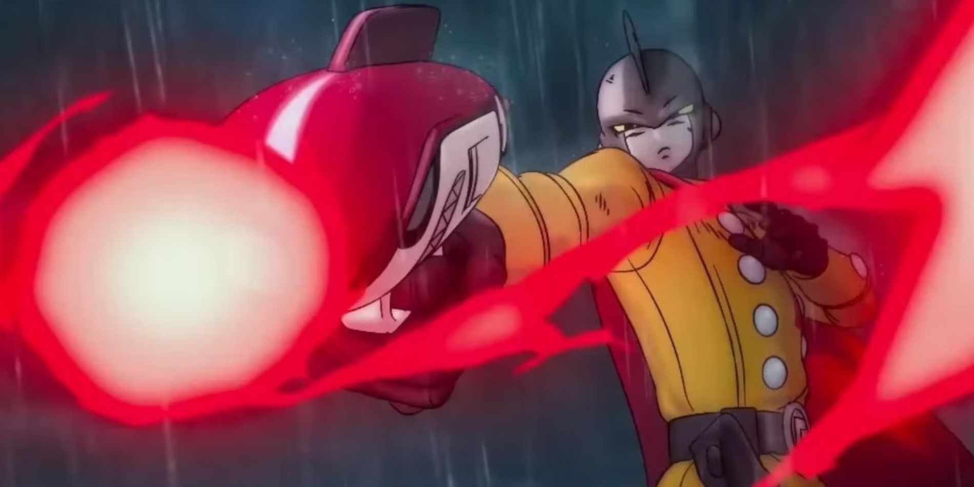 Gamma 1 fires a shot in Dragon Ball Super: Super Hero.