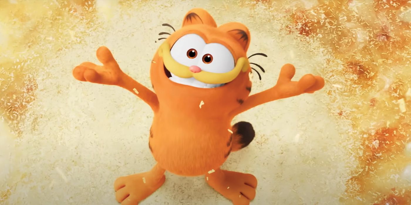 Garfield fantasizes about cheese falling on him.