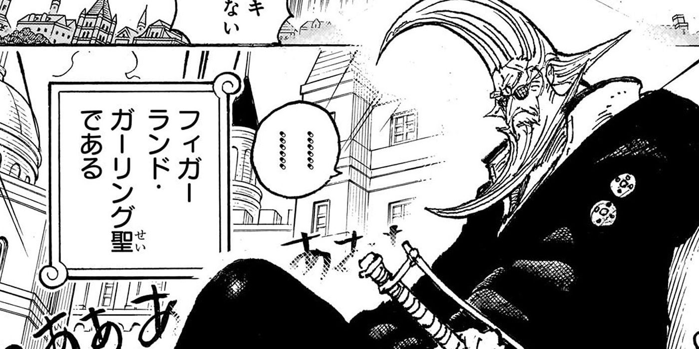garling figarland is seated on a chair in one piece's manga
