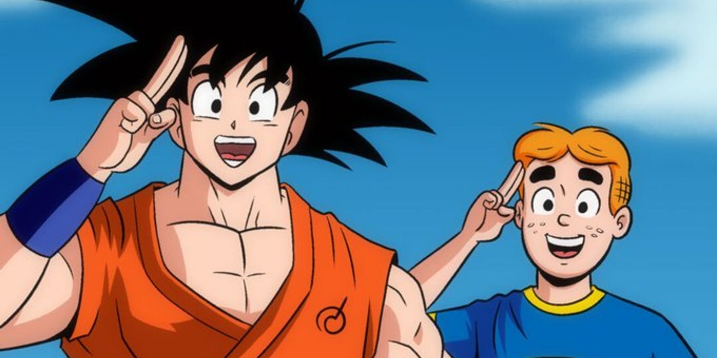 Goku and Archie saluting in Archie Comics tribute.