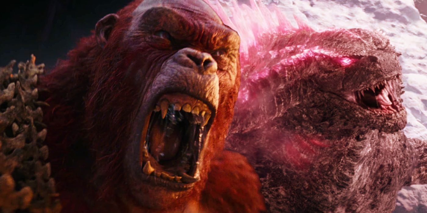 Split: Scar King roars and Godzilla glows pink in Godzilla x Kong: The New Empire