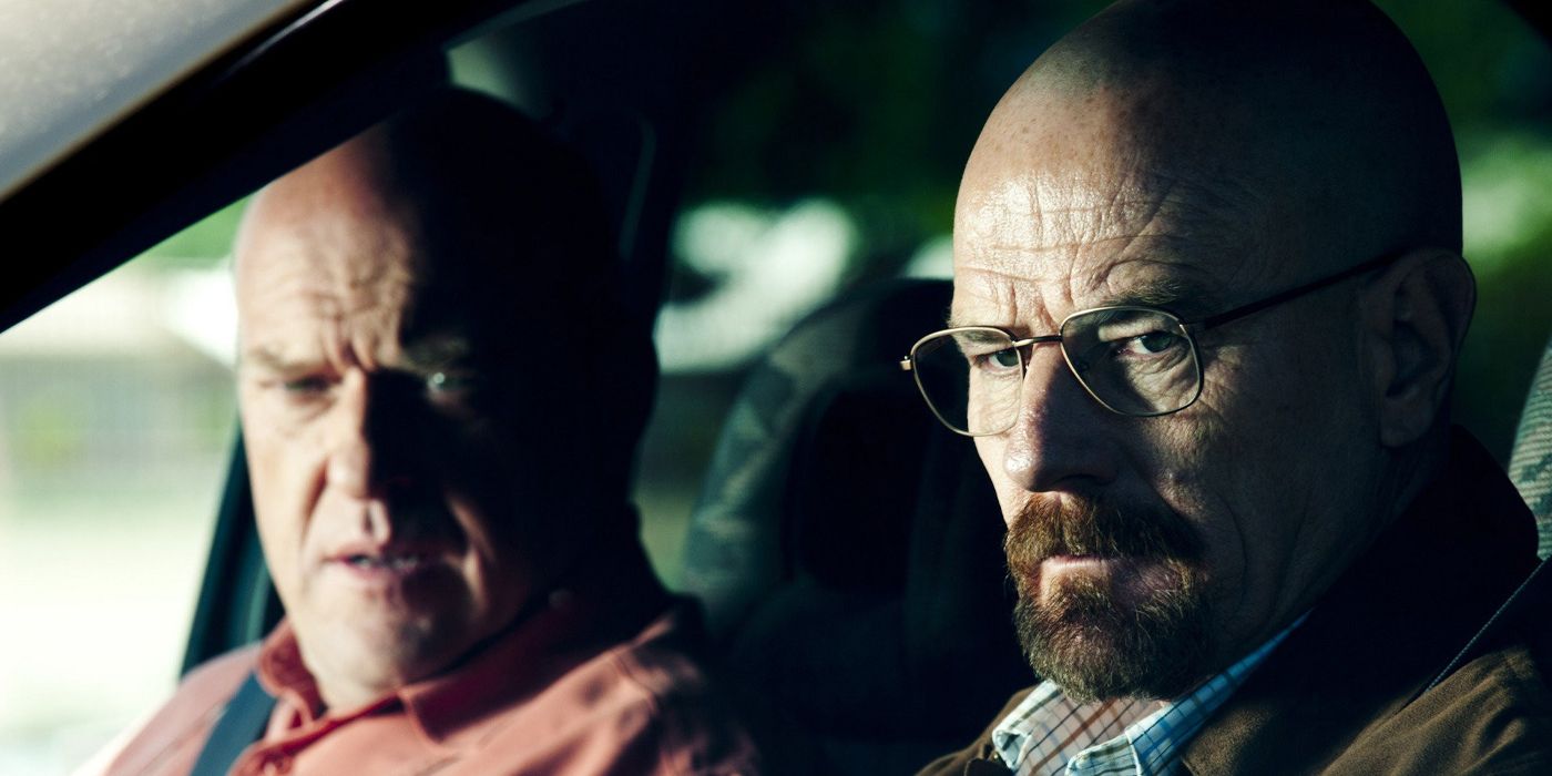 Hank Schrader and Walter White in a car together in Season 4 of Breaking Bad