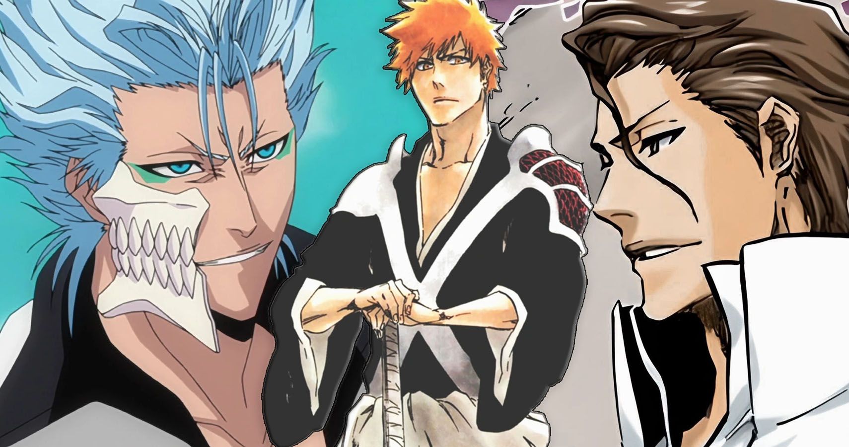Ichigo from Bleach overlaid on top of Grimmjow and Aizen