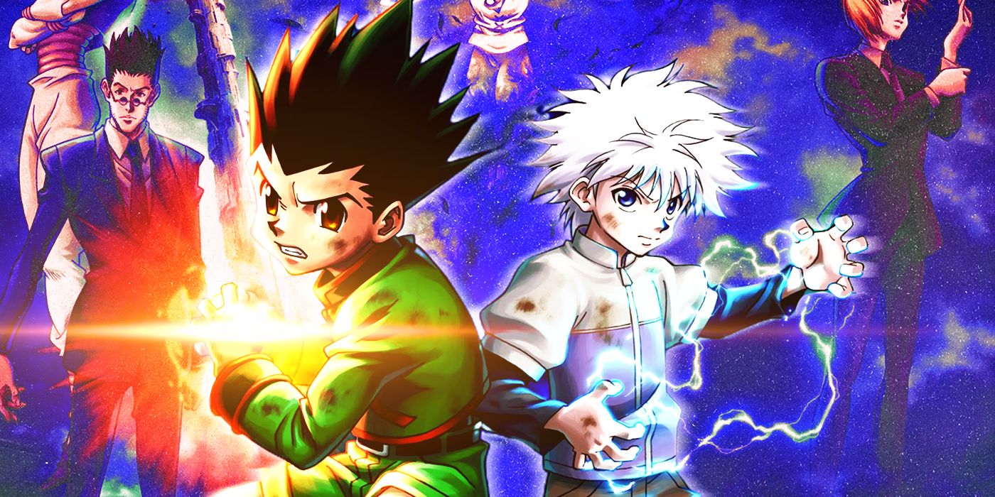 Custom Image Gon and Killua power up with the cast of Hunter X Hunter behind them