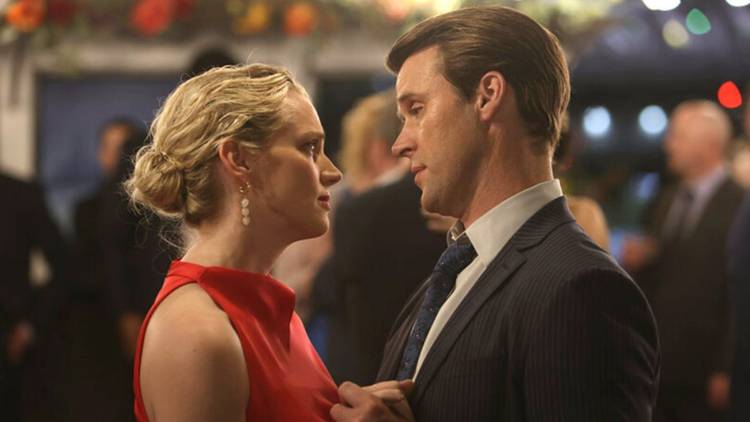 Kara Killmer as Sylvie Brett dances with Jesse Spencer as Matt Casey on Chicago Fire