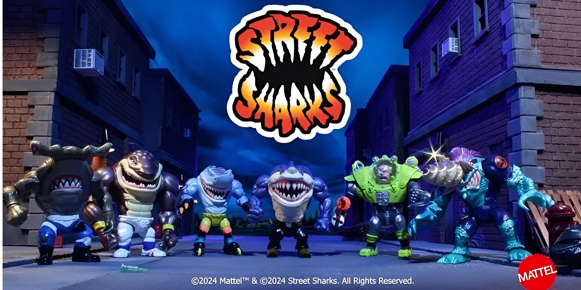 Mattel 30th anniversary Street Sharks action figures.