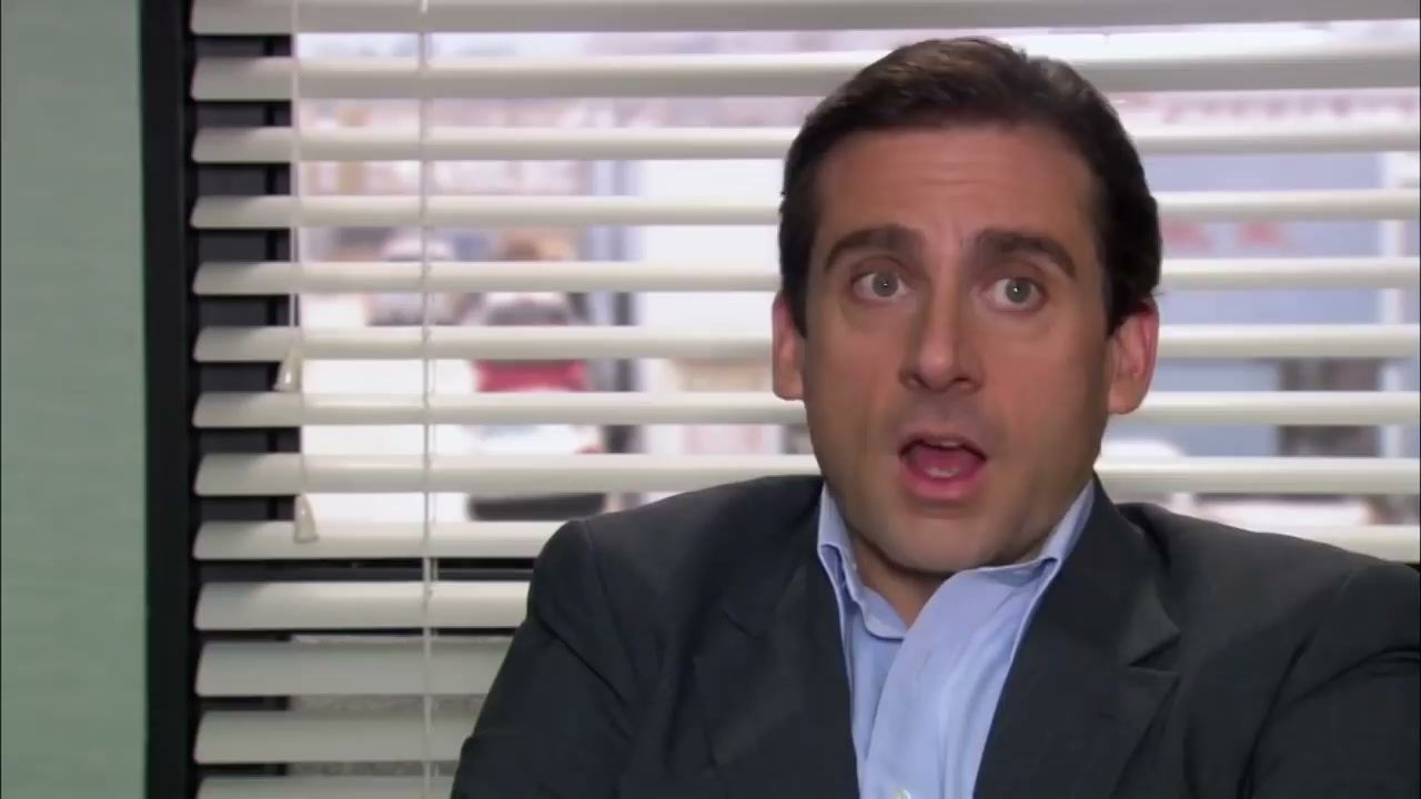 Michael Scott speaking to the camera in The Office