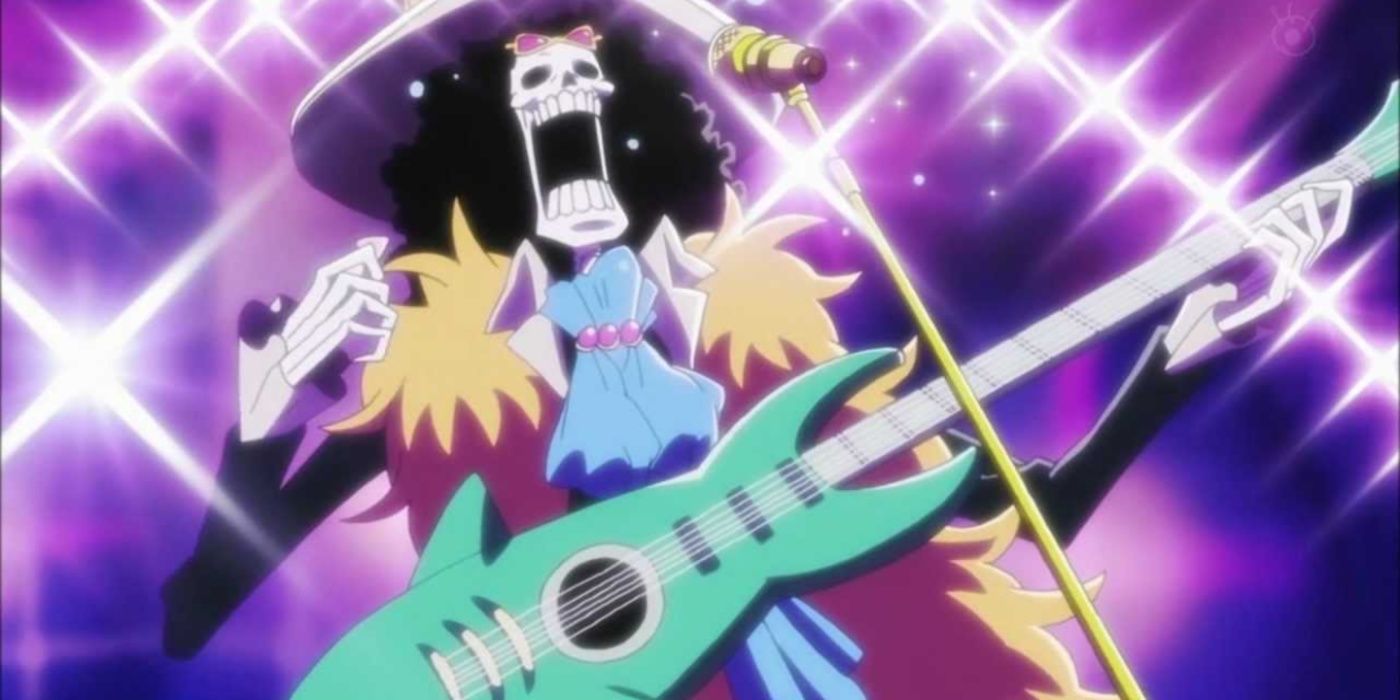 Soul King Brook performing for the final time in One Piece