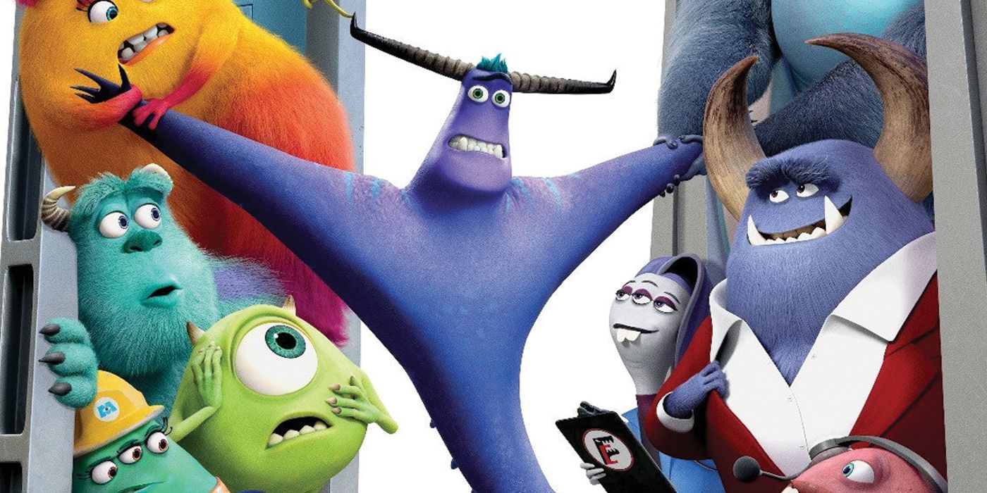 Tyler Tuskmon being pulled in two directions by the employees of Monsters, Inc. and FearCo.