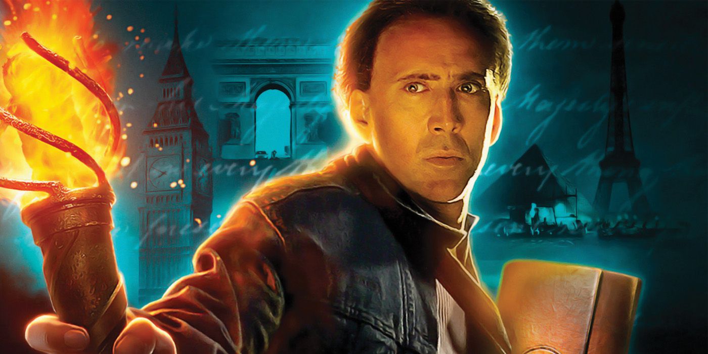 Nicolas Cage's Ben Gates holding a torch.