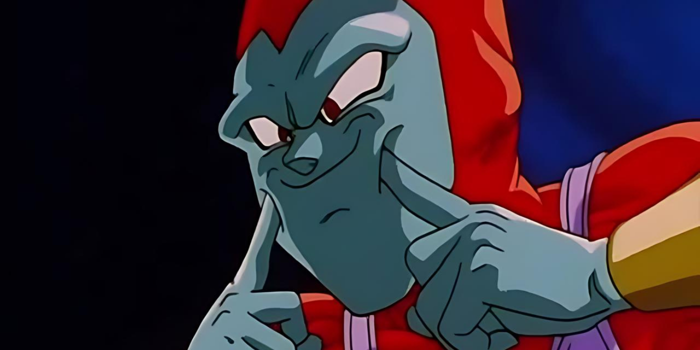 One of the Para Para Brothers forcing a smile in Dragon Ball GT