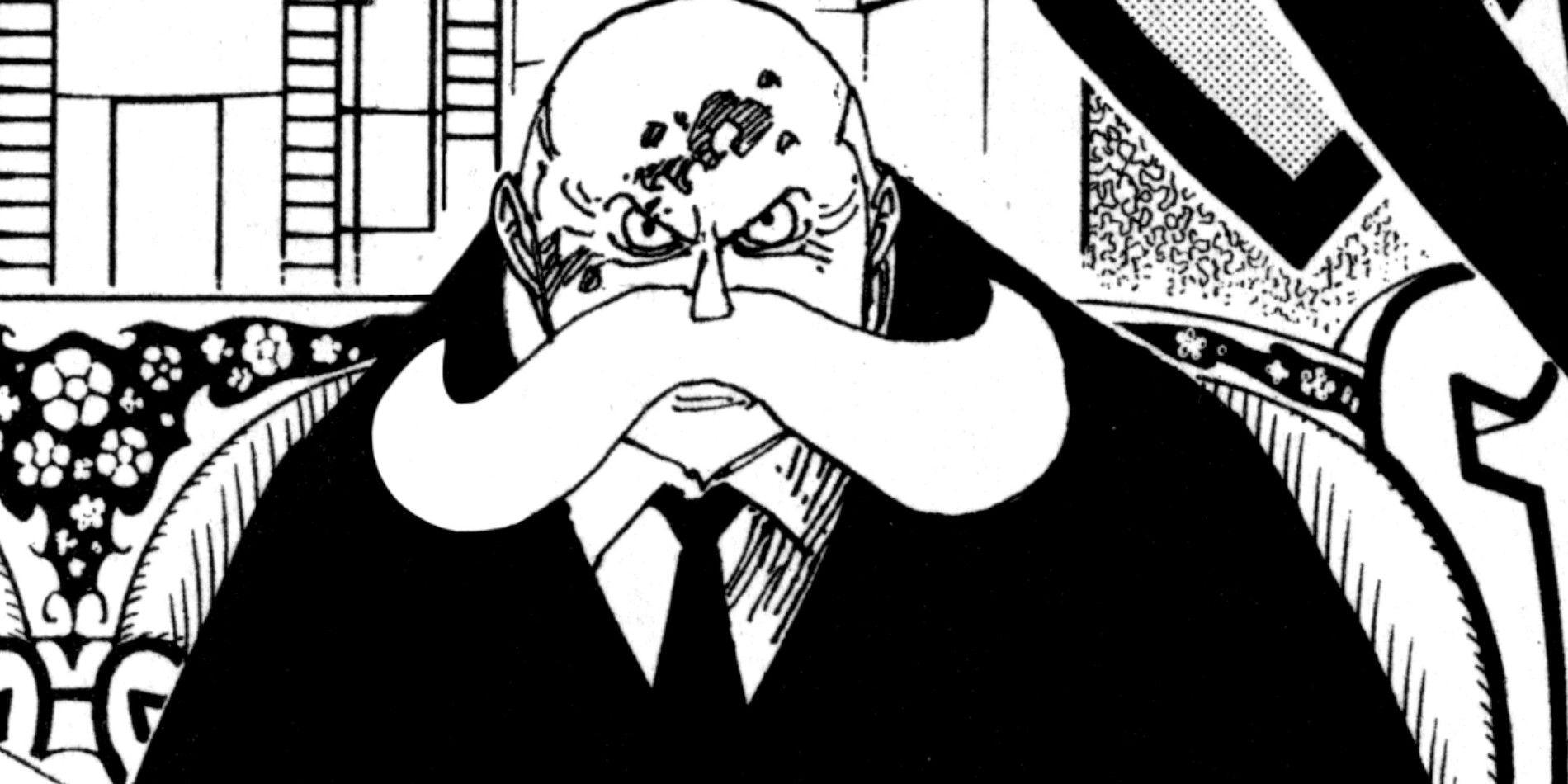 Saint Topman Warcury looks grim in the One Piece manga