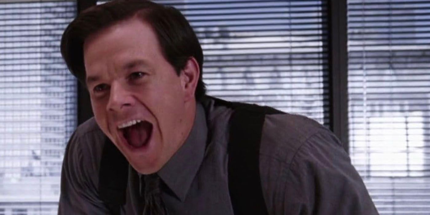 Mark Wahlberg screams in The Departed.